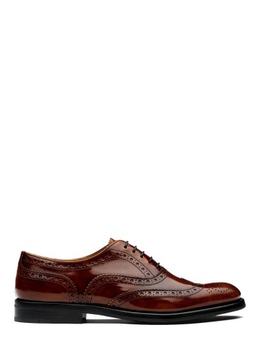 Burwood wg Oxford Brogue in Pelle Lucida Fumè Tabac