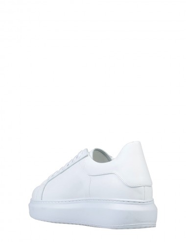 Sneakers in nappa bianca e nera