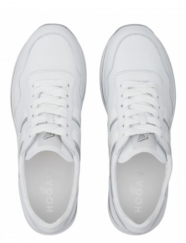 Sneakers Midi H222 argento-bianco