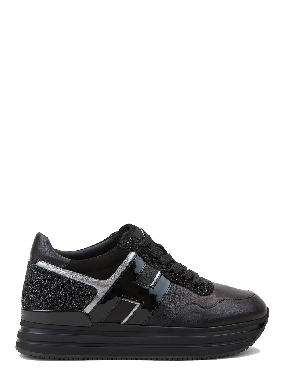 Sneakers Midi Platform nero-argento