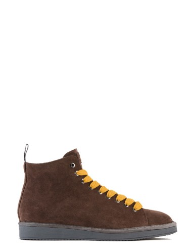 Polacchini P01 in suede marrone e giallo