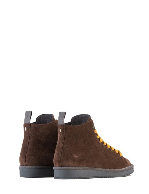 Polacchini P01 in suede marrone e giallo