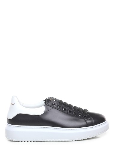 Sneakers in nappa bianca e nera