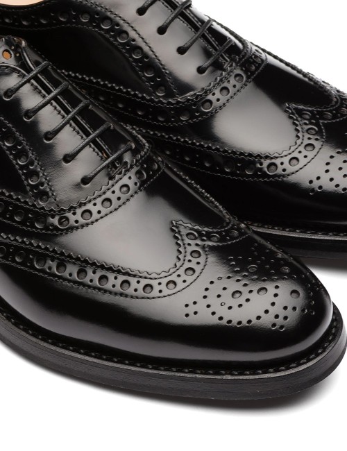 Burwood wg Oxford Brogue in Pelle di Vitello Spazzolato Nero