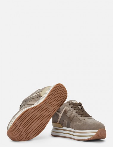 Sneakers Midi Platform marrone oro