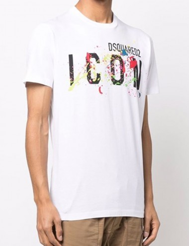 T-shirt Icon Splatter Bianco