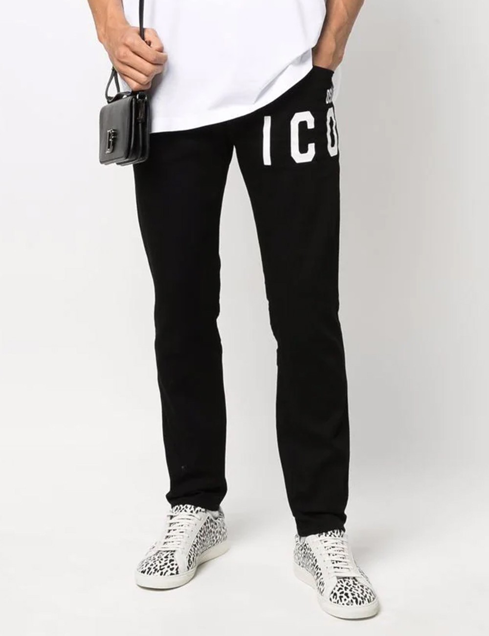 Jeans Skater In Denim Stampa Icon- Black