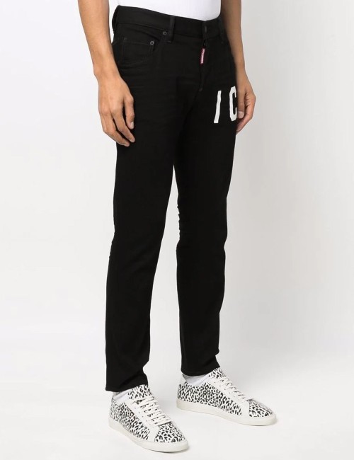 Jeans Skater In Denim Stampa Icon- Black