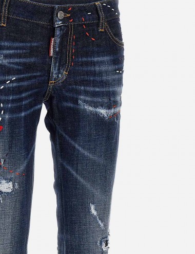 copy of Jeans Twiggy Dark Wash Medium Waist Cropped