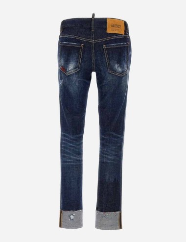 copy of Jeans Twiggy Dark Wash Medium Waist Cropped