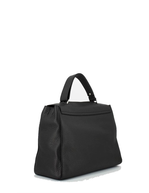Borsa a spalla grande Sveva Soft in pelle Nero