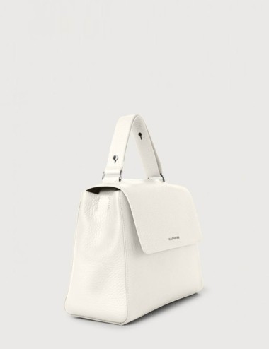 Borsa a spalla media Sveva Soft in pelle con tracolla Bianco