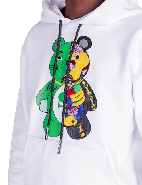 Felpa con cappuccio Anatomy Bear Hoodie Bianco