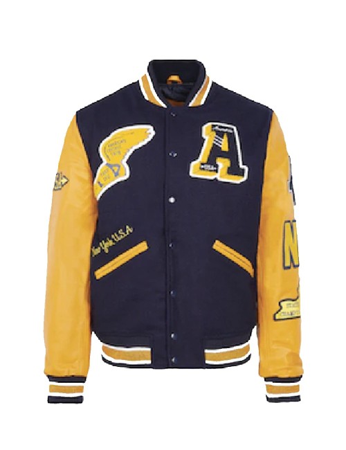 Jacket Teddy Varsity Navy/Yellow AC-4