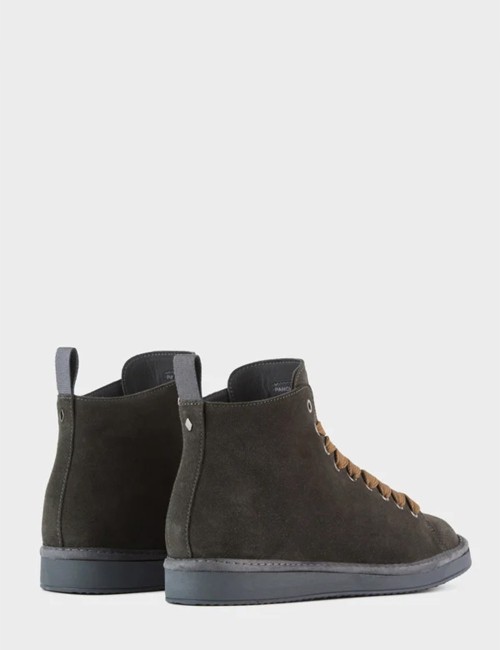 Polacchino P01 In Suede Foderato In Microfibra Khaki Noce