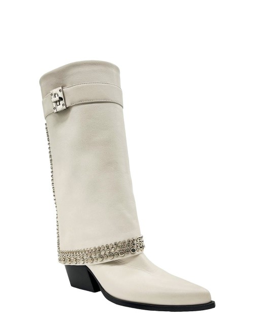 Stivale Bianco ricoperto con Borchie