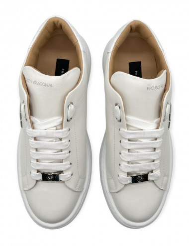 Sneakers Leather Lo-Top Hexagon bianco