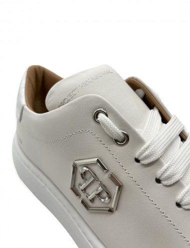 Sneakers Leather Lo-Top Hexagon bianco