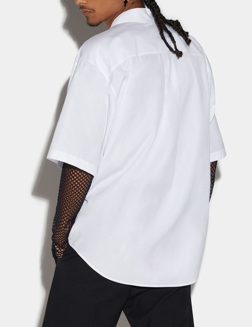 Camicia D2 Goth Flower Bowling Caduta Bianco