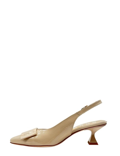 Scarpa con Tacco in Vernice Beige