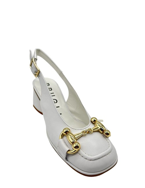 Scarpa con tacco in nappa Bianco