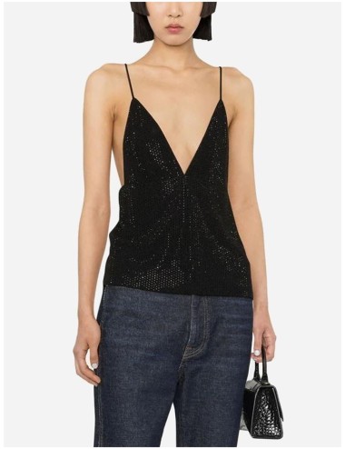 Top con paillettes Black