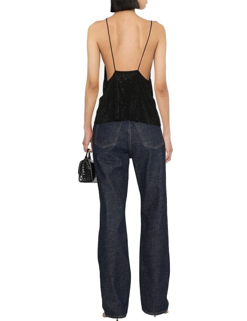 Top con paillettes Black