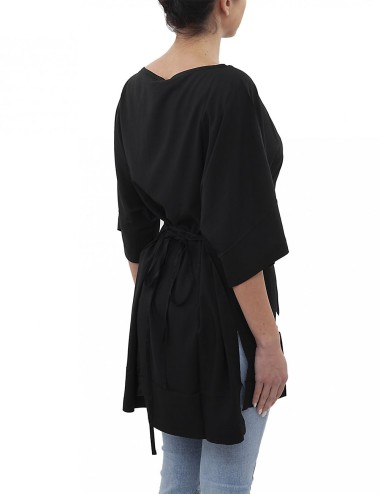 Maxi T-shirt con Stampa Nero