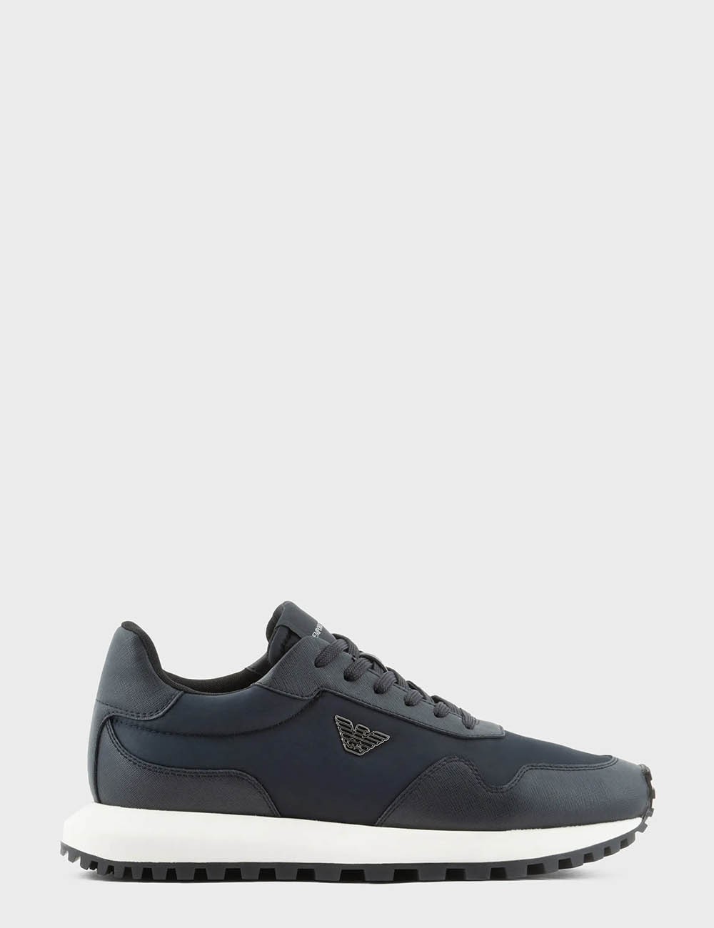 Sneakers in Nylon Riciclato con Dettagli in Saffiano rigenerato Sustainability Values Blu