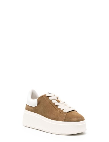 Sneakers Moby con Plateau Marrone Cammello