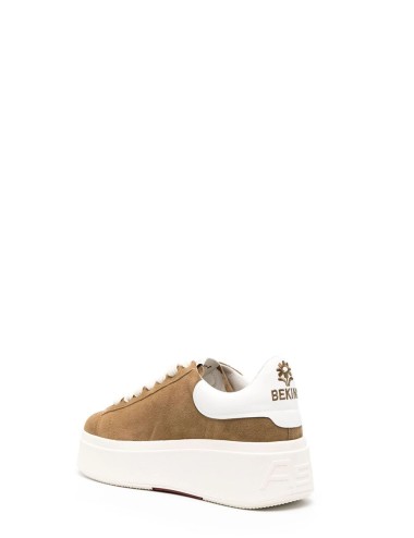 Sneakers Moby con Plateau Marrone Cammello