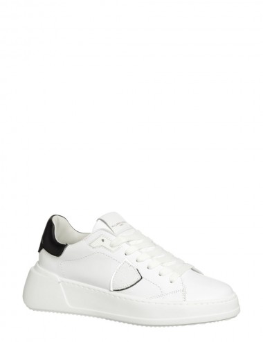 Sneakers in Pelle Bianco Nero