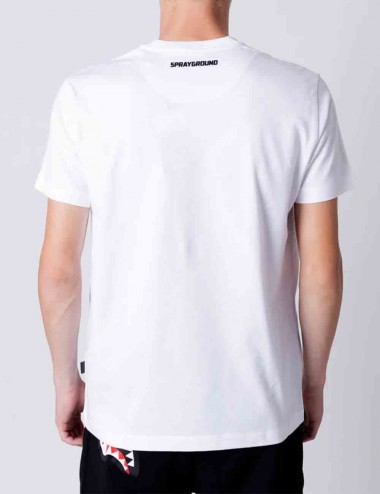 T-Shirt Pixel Shark Bianco