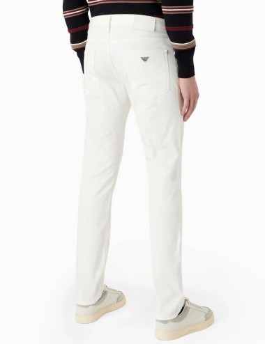 Pantaloni J06 slim fit in twill stretch bianco