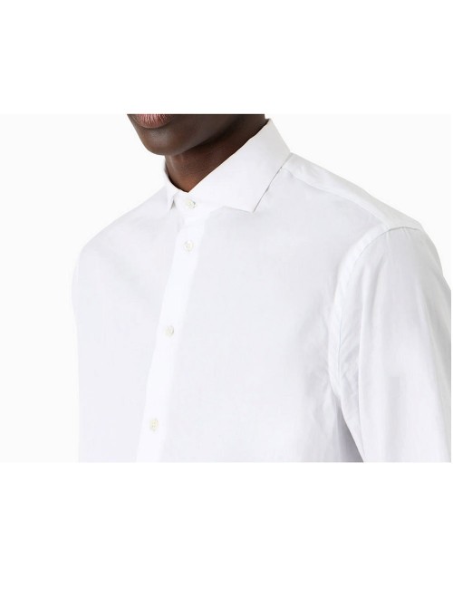 Camicia in misto nylon stretch bianca