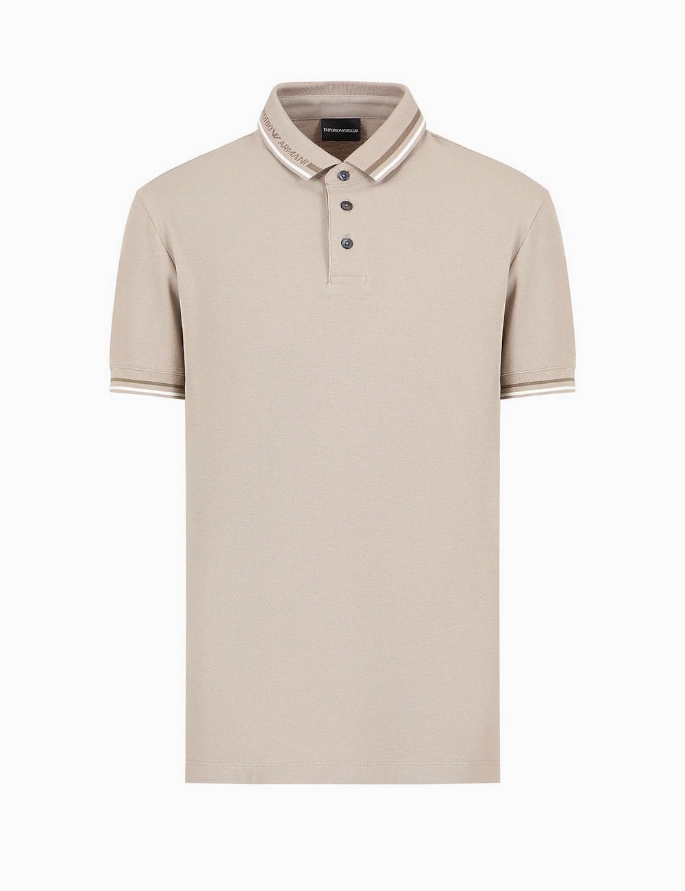 Polo in jersey con logo piazzato beige