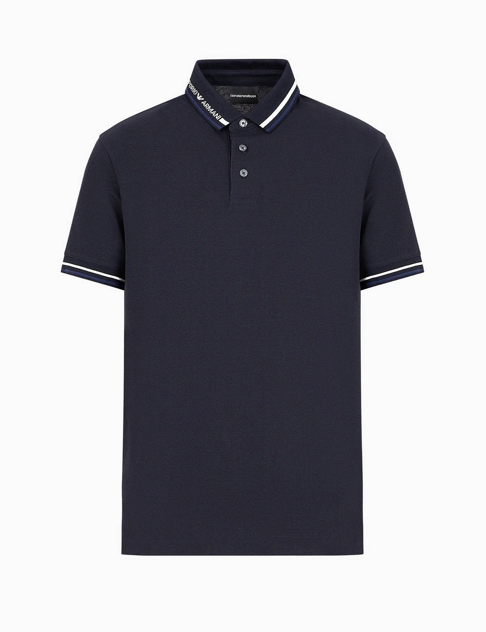 Polo in jersey con logo piazzato navy