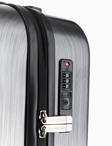 Trolley cabina in ABS con maxi aquila a rilievo Grigio