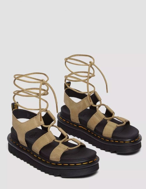 Sandali di pelle con lacci Nartilla Savannah Tan - Tumbled Nubuck