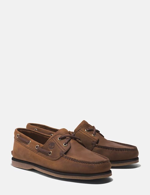 SCARPA DA BARCA IN PELLE CLASSIC DA UOMO IN MARRONE MEDIO
