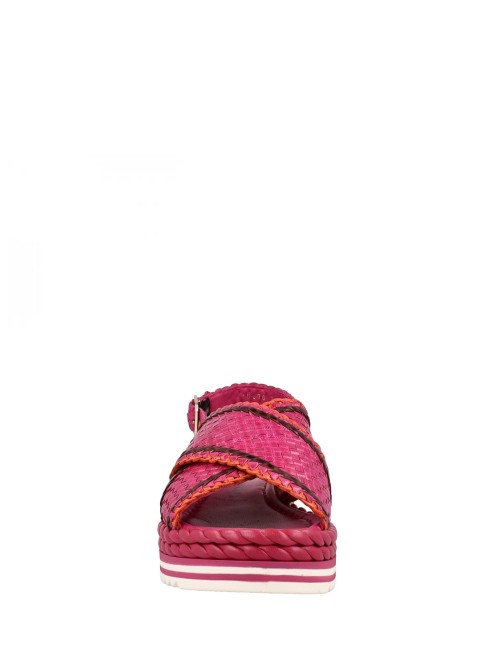 Sandalo Milan in pelle intrecciata fucsia