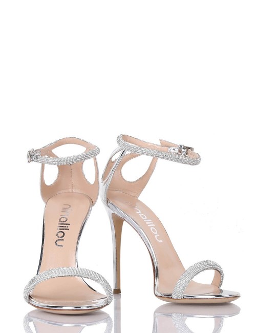 Sandalo alto Lady 105 specchio argento