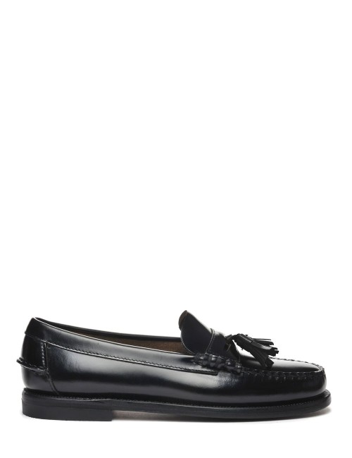 Mocassino con nappine multicolor nero