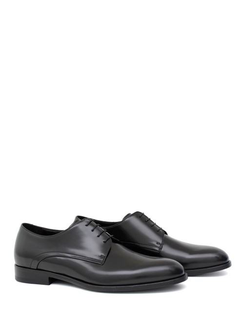 Scarpa con lacci in pelle nera time