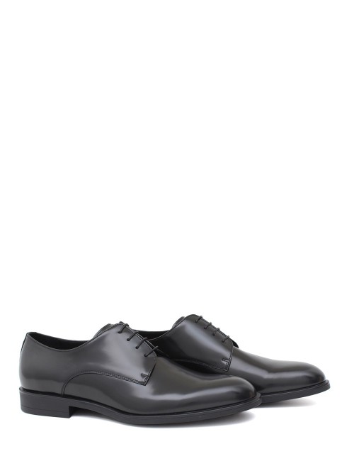 Scarpa con lacci in pelle nera time