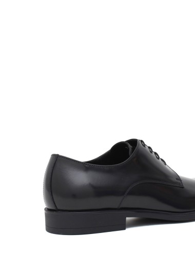 Scarpa con lacci in pelle nera time