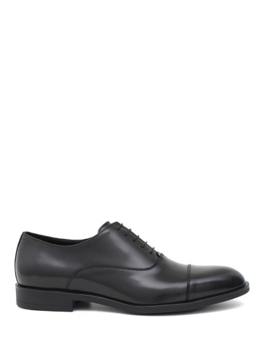 Scarpa con lacci in pelle nera time
