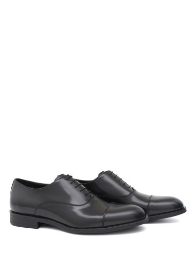 Scarpa con lacci in pelle nera time