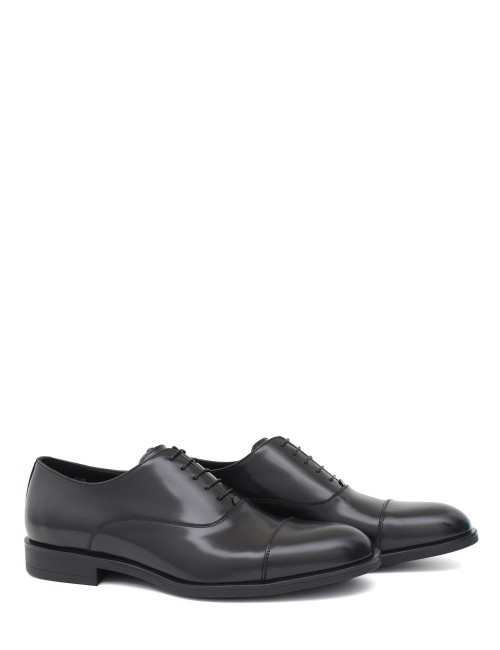 Scarpa con lacci in pelle nera time