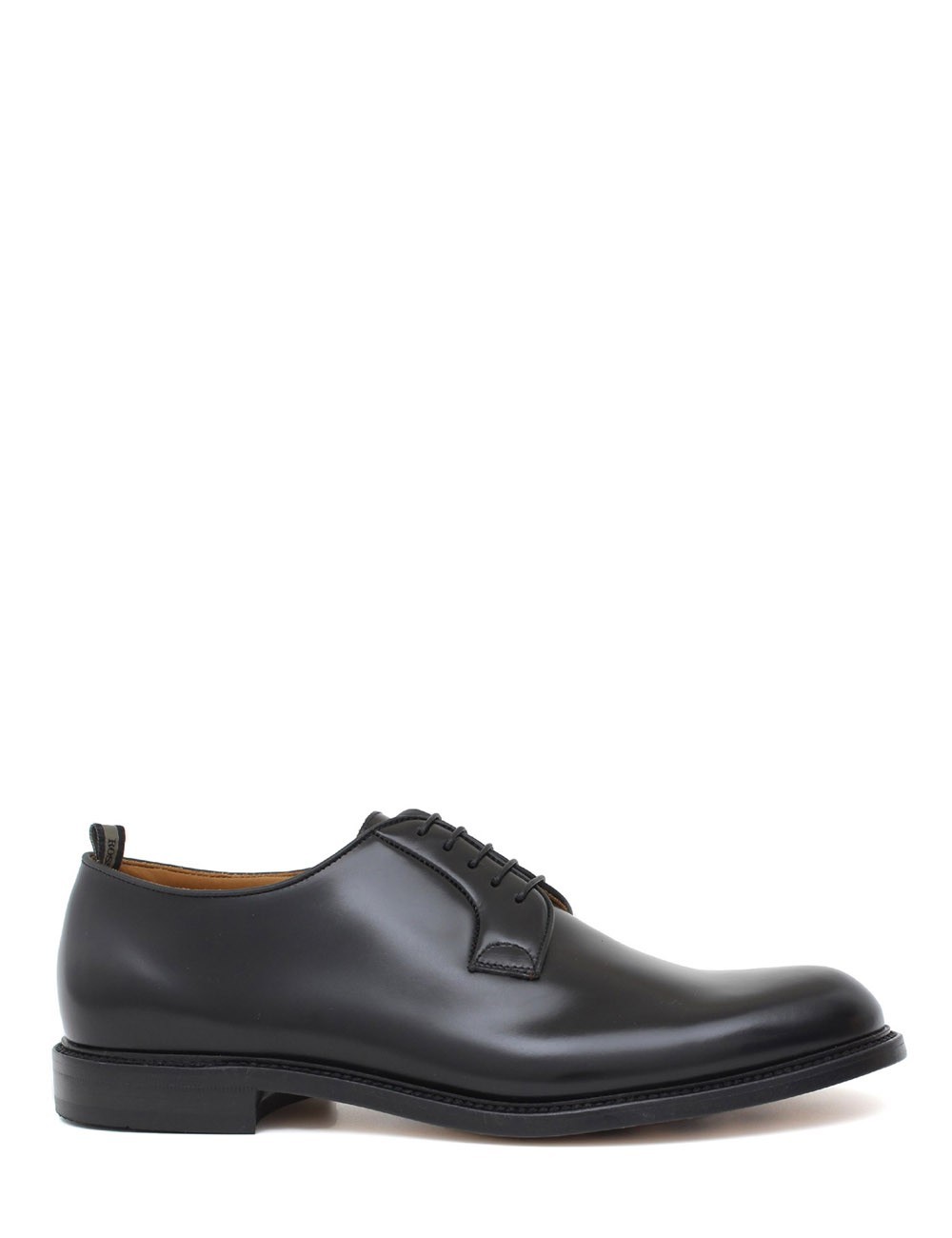 Scarpa con lacci in pelle nera chelsea